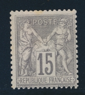 * N°77 - 15c Gris - Signé Calves/Brun - Petite Rousseur - 1876-1878 Sage (Typ I)