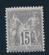 * N°77 - 15c Gris Foncé - Signé - TB - 1876-1878 Sage (Typ I)