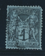 O N°84 - 1c Bleu De Prusse - Défaut D'angle - Signé Calves - 1876-1878 Sage (Type I)