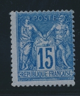 * N°90a - 15c Bleu S/bleu - TB - 1876-1878 Sage (Typ I)