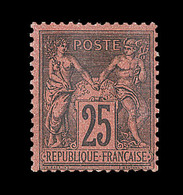 ** N°91 - 25c Noir S/rouge - TB - 1876-1878 Sage (Type I)