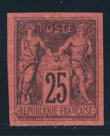 * N°91 - 25c Noir S/rouge - Granet - Signé G. Bühler - TB - 1876-1878 Sage (Typ I)