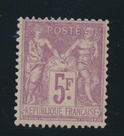 ** N°95a - 5F Lilas Rose S/lilas Pâle - Signé Blanc - TB - 1876-1878 Sage (Type I)