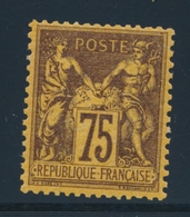 ** N°99 - 75c Violet Noir S/orange - Signé Calves - TB - 1876-1878 Sage (Type I)