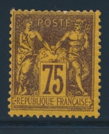 * N°99 - 75c Violet Noir S/jaune - TB - 1876-1878 Sage (Type I)
