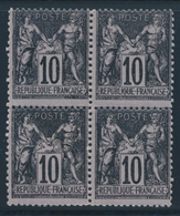 ** N°103 - 10c Noir S/lilas - Bloc De 4 - TB - 1876-1878 Sage (Type I)