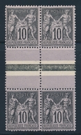 **/* N°103b - 2 Paires Se Tenant - Signé - TB - 1876-1878 Sage (Type I)