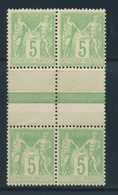 **/* N°106a - Paire Vertic. - Charn. S/Interpanneau - TB - 1876-1878 Sage (Type I)