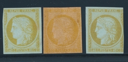 (*) Lot De 3 Cérès 1849 - 2 X 40c Orange S/vert, 1 X 20c Bistre - B/TB - Neufs