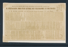 PIGEONGRAMME Dépêche Officielle N° S/papier - 2ème Série N°22 - TB - 1849-1876: Klassieke Periode