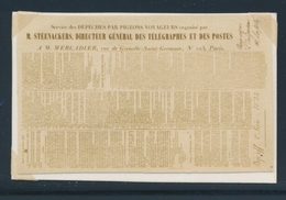 PIGEONGRAMME Dépêche Officielle N° S/papier - 2ème Série N°22 - TB - 1849-1876: Classic Period