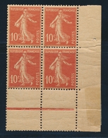 ** N°138 - Bloc De 4 - FAUX DE TURIN  - TB - 1906-38 Säerin, Untergrund Glatt