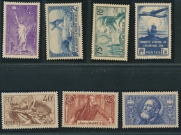 ** N°309, 311, 313, 315, 318/20 = 7 T. - TB - Unused Stamps