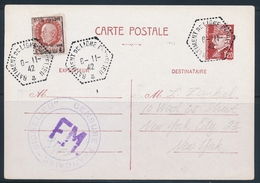 CP N°3 - Obl. Batiment De Ligne - RICHELIEU - 6/11/42 - Certificat D'Expertise A. RENDON - TB - Posta Aerea Militare