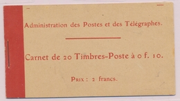 ** N°138 C1 - Carnet De 20 T. - PRIX : 2F - Tâche Noire S/1T. - Sinon TB - Other & Unclassified