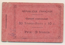 ** N°138 C7 - 10c Rouge - Type II - Carnet Incomplet - 18ex Papier X - TB - Altri & Non Classificati