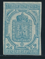 (*) N°2 - 2c Bleu - Réimpression - Fond Burelé - TB - Zeitungsmarken (Streifbänder)