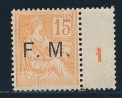 ** N°1 - 15c Orange + Mill. 1 - TB - Military Postage Stamps