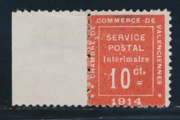 (*) N°1 - Valenciennes - BDF - Signé - TB - Guerre (timbres De)