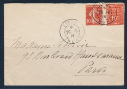 L N°1 - 10c Vermillon - S/L - Postée à Lille - Pour Paris - TB - Guerre (timbres De)