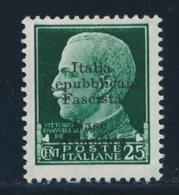 * BASE NAVALE ITALIENNE N°4 - 25c Vert Foncé - Signé Calves - TB - Guerre (timbres De)