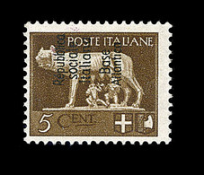 * BASE NAVALE ITALIENNE N°7 - 5c Sépia - Comme ** - TB - War Stamps