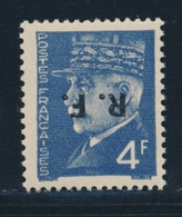 ** Bordeaux - N°10a - 4F Bleu - Surch Renversée -Type III - Signé MAYER - TB - Liberación