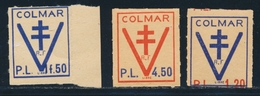 ** Colmar Libre - 3 Valeurs - 1F20, 1F50, 4F50 - Non Répertorié - TB - Libération