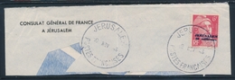 F POSTES JERUSALEM  Mau N°4I - 20m S/6F - Obl. Grd Cachet Jerusalem - 10/11/48 - S/Fgt D'enveloppe - TB - Guerre (timbres De)