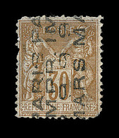 (*) N°8 - 30c Brun - 4 Lignes - Défx - Signé Calves - 1893-1947