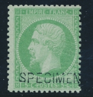 ** N°20f - 5c Vert - Surchargé - Signé Calves - B - Specimen