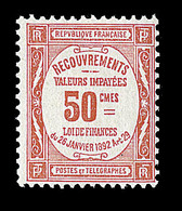 ** N°47 - 50c Rouge - Signé Calves - TB - 1859-1959 Postfris