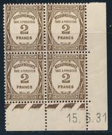 ** N°62 - 2F Sépia - Bloc De 4 - Daté 15/6/31 - TB - 1859-1959 Neufs