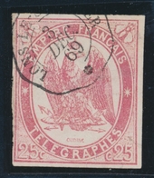 O TELEGRAPHE N°1 - 25c Rose - Signé Pfenninger - TB - Telegraaf-en Telefoonzegels