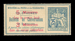 (*) TELEPHONE N°12 - 25c Bleu - Surchargé - TB - Telegraaf-en Telefoonzegels