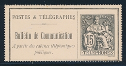 (*) TELEPHONE N°23 - 15c Noir - TB - Telegraphie Und Telefon