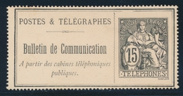 (*) TELEPHONE N°23 - 15c Noir - TB - Télégraphes Et Téléphones