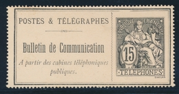 (*) TELEPHONE N°23 - 15c Noir - TB - Telegraphie Und Telefon