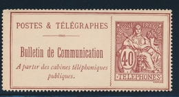 (*) TELEPHONE N°26 - 40c Brun Rouge - TB - Telegrafi E Telefoni