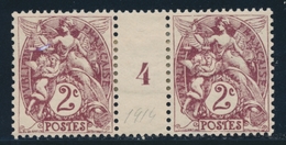 * N°108 - Mill. 4 - Impression Recto-verso - TB - Unused Stamps