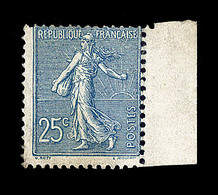 (*) N°132 - 25c Bleu - Impression Recto Verso - BDF - TB - Neufs