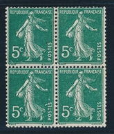 * N°137 - 5c Vert - Bloc De 4 - Recto Verso - TB - Nuevos