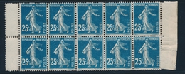 ** N°140 Bleu Foncé - Bloc De 10 - Impression Recto Verso - Superbe Nuance - TF - TB - Unused Stamps