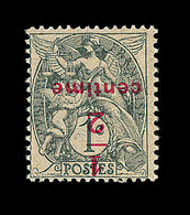 ** N°157 - ½c S/1c Gris Noir - Surch. Renversée - TB - Neufs