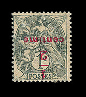 ** N°157 - ½c S/1c Gris Noir - Surch. Renversée - TB - Unused Stamps