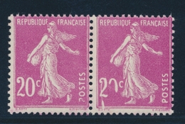 ** N°190 - Trait Blanc + "0" De "20" Brisé - Tenant à Normal - TB - Unused Stamps