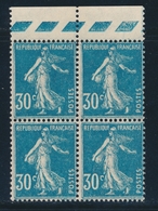 ** N°217 - 25c S/30c Bleu - Surcharge À Sec - Bloc De 4 - BDF - TB - Unused Stamps