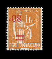 * N°359b - 80c S/1F Orange - Surch. Renversée - Signé A. Brun/Scheller - TB - Unused Stamps