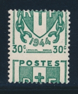 * N°671 - 30c Vert - Piquage à Cheval - TB - Unused Stamps