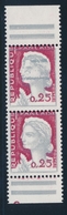 ** N°1263 - Paire Vertic. De Carnet - Superbe Variété D'Impression - Charn. Légère S/BDF Sup. - TB - Unused Stamps